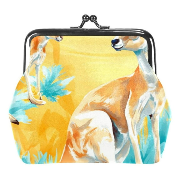 Kangaroo Coin Purse Vintage Pouch Buckle Clutch Bag Kiss-Lock Change Purse Clasp Closure Wallets for Women Girl