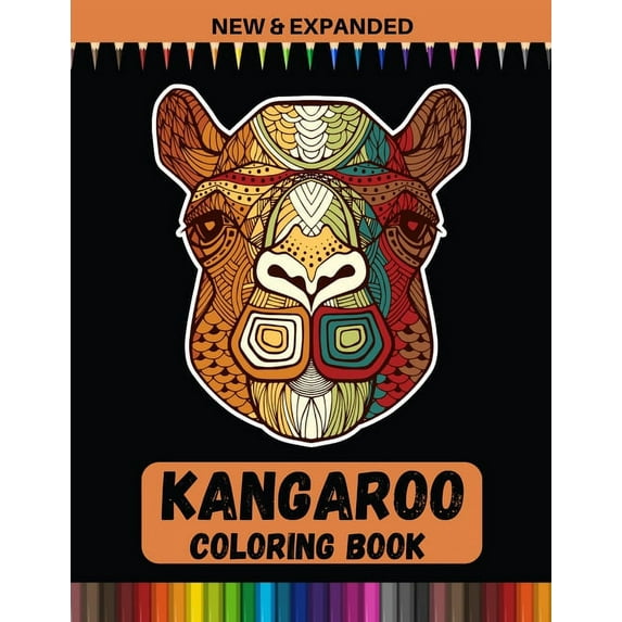 Kangaroo Coloring Book (New & Expanded): Stress relieving and relaxation coloring page., (Paperback)