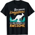 thumbnail image 1 of Kangaroo Design Men Women Boys Girls Kids Kangaroo Animal T-Shirt men and women can wear, black, white, gifts, 1 of 4