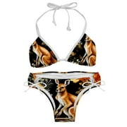 Kangaroo Detachable Sponge Adjustable Strap Bikini Set Two-Pack - Ideal for Beach & Pool Parties