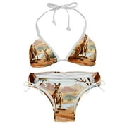 Kangaroo Detachable Sponge Adjustable Strap Bikini Set - Two-Pack - Ideal for Beach and Pool Parties