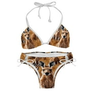Kangaroo Detachable Sponge Adjustable Strap Bikini Set - Two-Pack - Ideal for Beach and Pool Parties