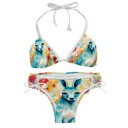 Kangaroo Detachable Sponge Bikini Set with Adjustable Strap, Two-Pack - Ideal for Beach and Pool Parties!
