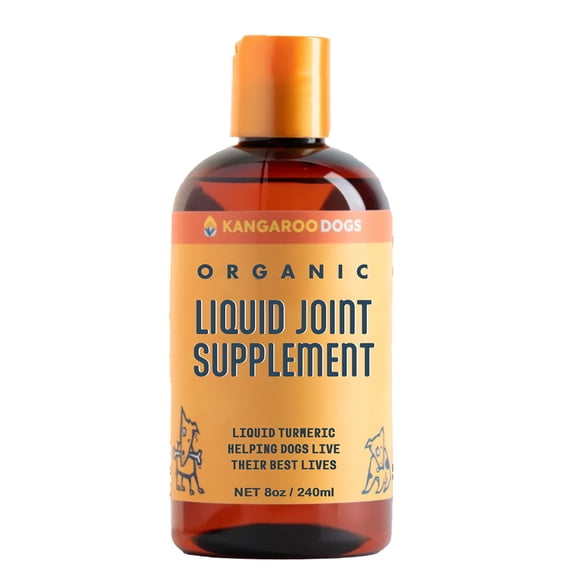 Kangaroo Dogs Organic Turmeric Curcumin Dog Joint Supplement - Liquid for Faster and Better Absorption Natural Dog Joint Supplement Liquid (8 oz)
