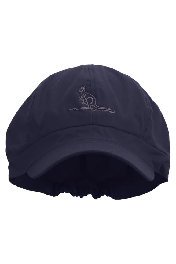 Kangaroo Embrodiered Cotton Elastic Newsboy Cap - Navy OSFM
