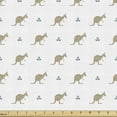 thumbnail image 1 of Kangaroo Fabric by the Yard Upholstery, Double Leaf Green Tulip Flower and Simplistic Illustration, Decorative Fabric for DIY and Home Accents, 1 Yard, Almond Green Camel Taupe by Ambesonne, 1 of 4