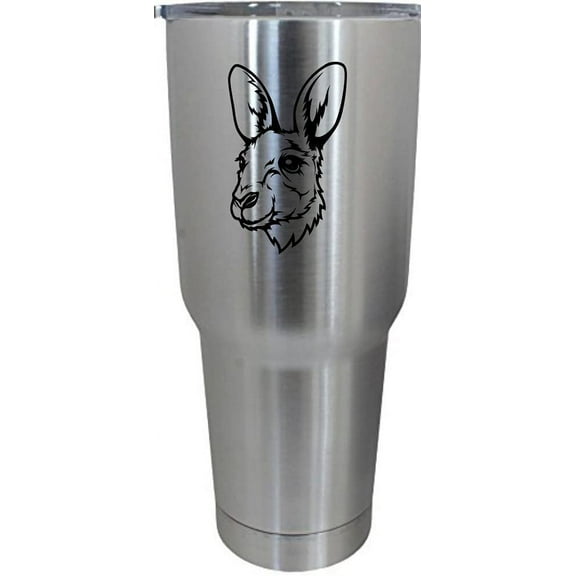 Kangaroo Face Zoo Animal Themed Etched 30oz Stainless Steel Tumbler