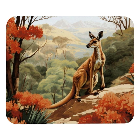 Kangaroo Gaming Mousepad Mouse Mat Desk Mat - Square, 8.3x9.8 Inch, Non-Slip Rubber Bottom, Printed, Suitable for Office and Gaming