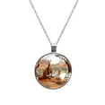 thumbnail image 1 of Kangaroo Glass Design Circular Pendant Necklace for Women - Elegant Statement Jewelry Piece for Every Occasion, 1 of 5