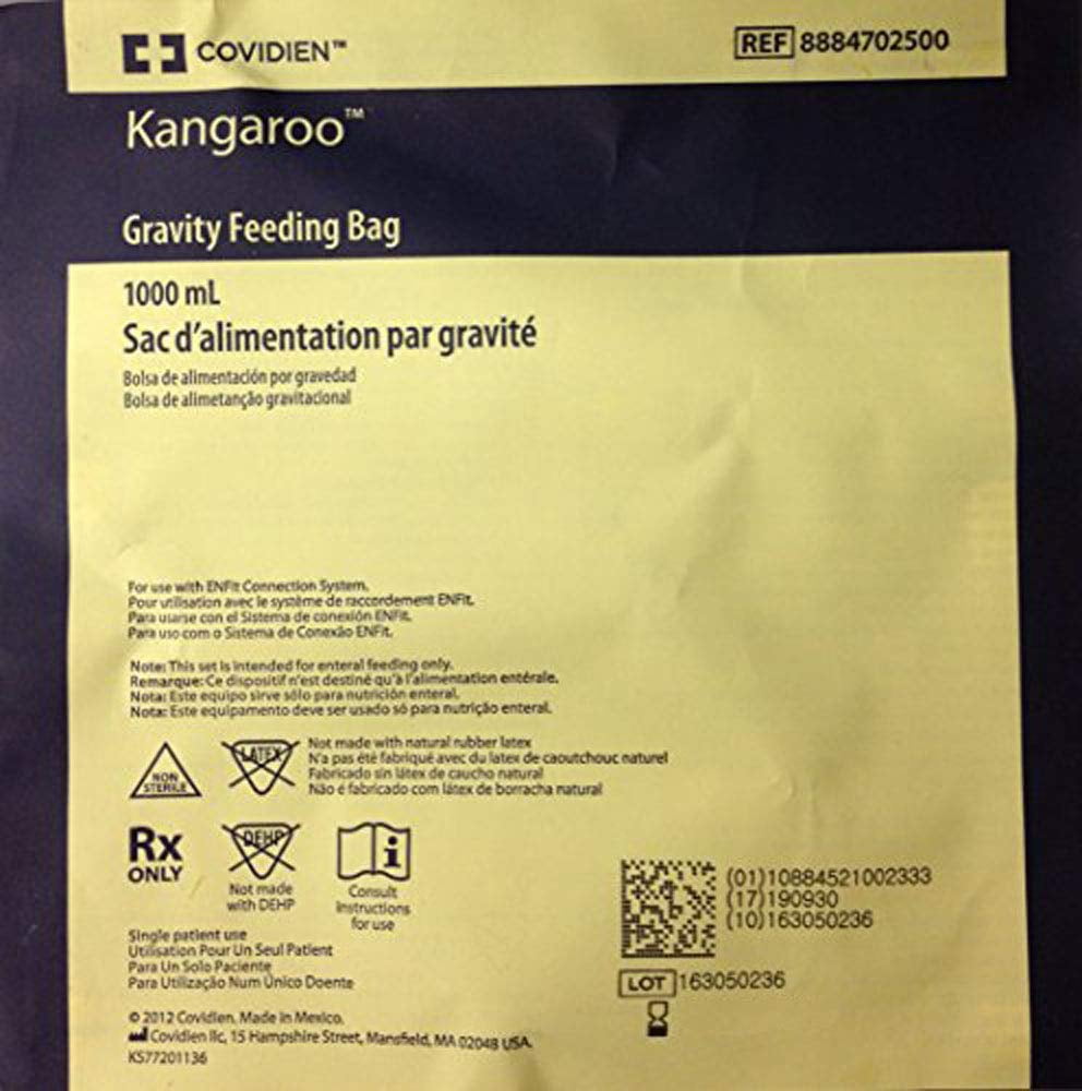 Kangaroo Gravity Feeding Bag 1000 ml. (Pack of 3)