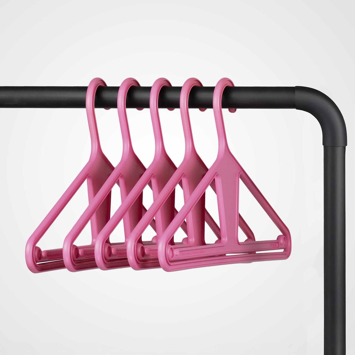 Kangaroo 100% Recycled High-Strength Clothing Hanger, Pinkity 5-Pack - Shirt, Pants, Jacket