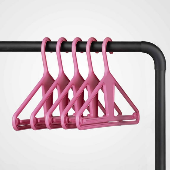 Kangaroo 100% Recycled High-Strength Clothing Hanger, Pinkity 5-Pack - Shirt, Pants, Jacket
