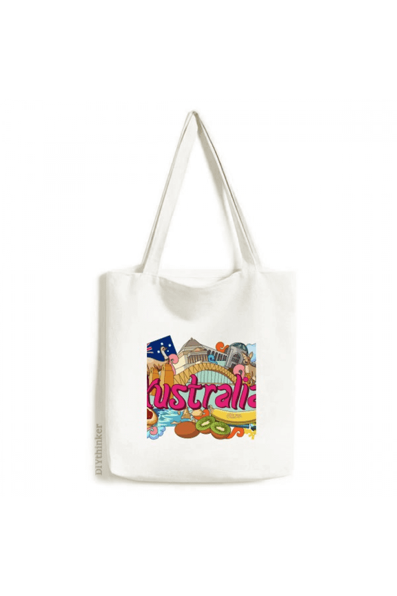 Kangaroo Harbour Bridge Australia Graffiti Tote Canvas Bag Shopping Satchel Casual Handbag