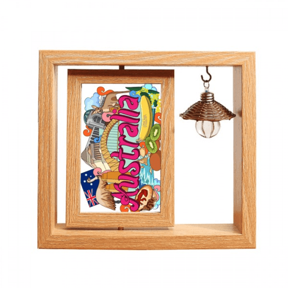 Kangaroo Harbour Bridge Australia Graffiti Wooden Rotating Picture Photo Frame 4x6