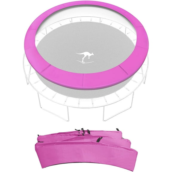 Kangaroo Hoppers 12FT Trampoline Safety Pad Replacement, Waterproof Surround Spring Foam Cover for Round Frame(Pink)