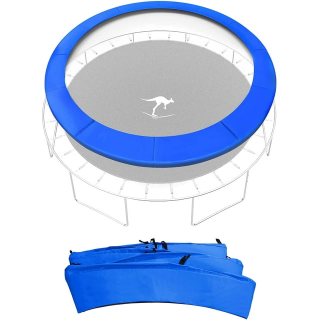 Kangaroo Hoppers 12FT Trampoline Safety Pad Replacement, Waterproof Surround Spring Foam Cover for Round FrameBlue
