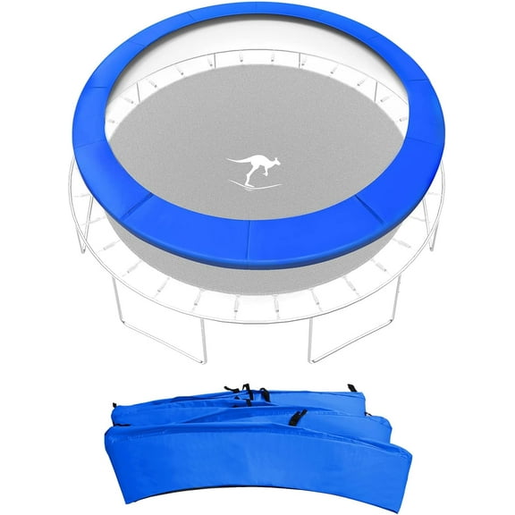 Kangaroo Hoppers 14FT Trampoline Safety Pad Replacement, Waterproof Surround Spring Foam Cover for Round Frame(Blue)