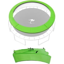 Kangaroo Hoppers 14FT Trampoline Safety Pad Replacement, Waterproof Surround Spring Foam Cover for Round Frame（Green）