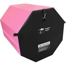 Kangaroo Hoppers 24" x 26" Gymnastics Octagon Tumbling Mat with Carrying Handles for Home Gym Exercise (Pink/ Black)