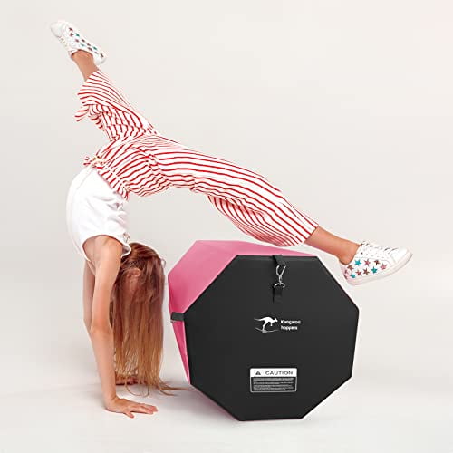 Kangaroo Hoppers Gymnastics Octagon Tumble Mat 24"x26" / 19"x23" with Carrying Handles, Somersault Backbend Tumbling Trainer for Home Gym Exercise