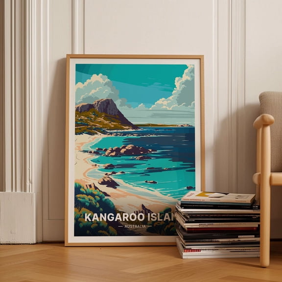 Kangaroo Island Australia Adventure Theme Wall Art, Unframed Canvas 24x36in