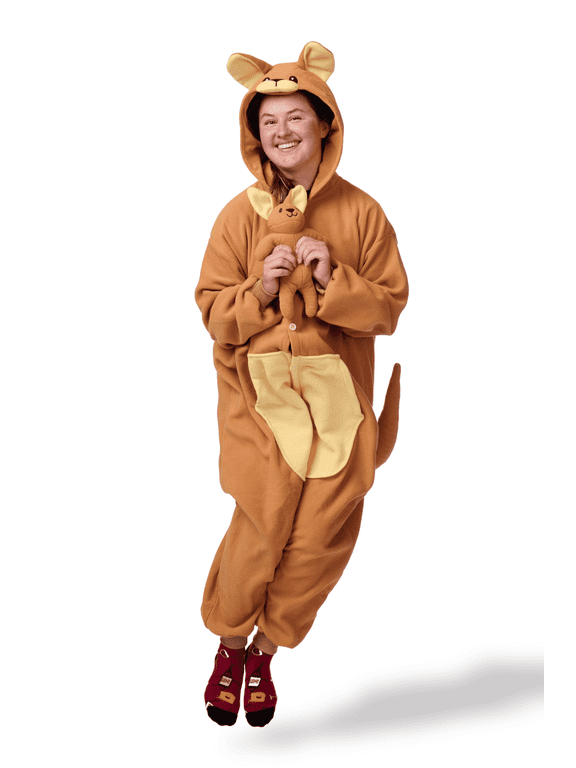Kangaroo Kigurumi Unisex Adult Onesie Pajamas Animal One Piece Costume Cosplay Sleepwear (Regular)