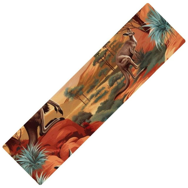 Kangaroo Kitchen Mats Runner Rug Rectangular, 15.7"x59", Washable