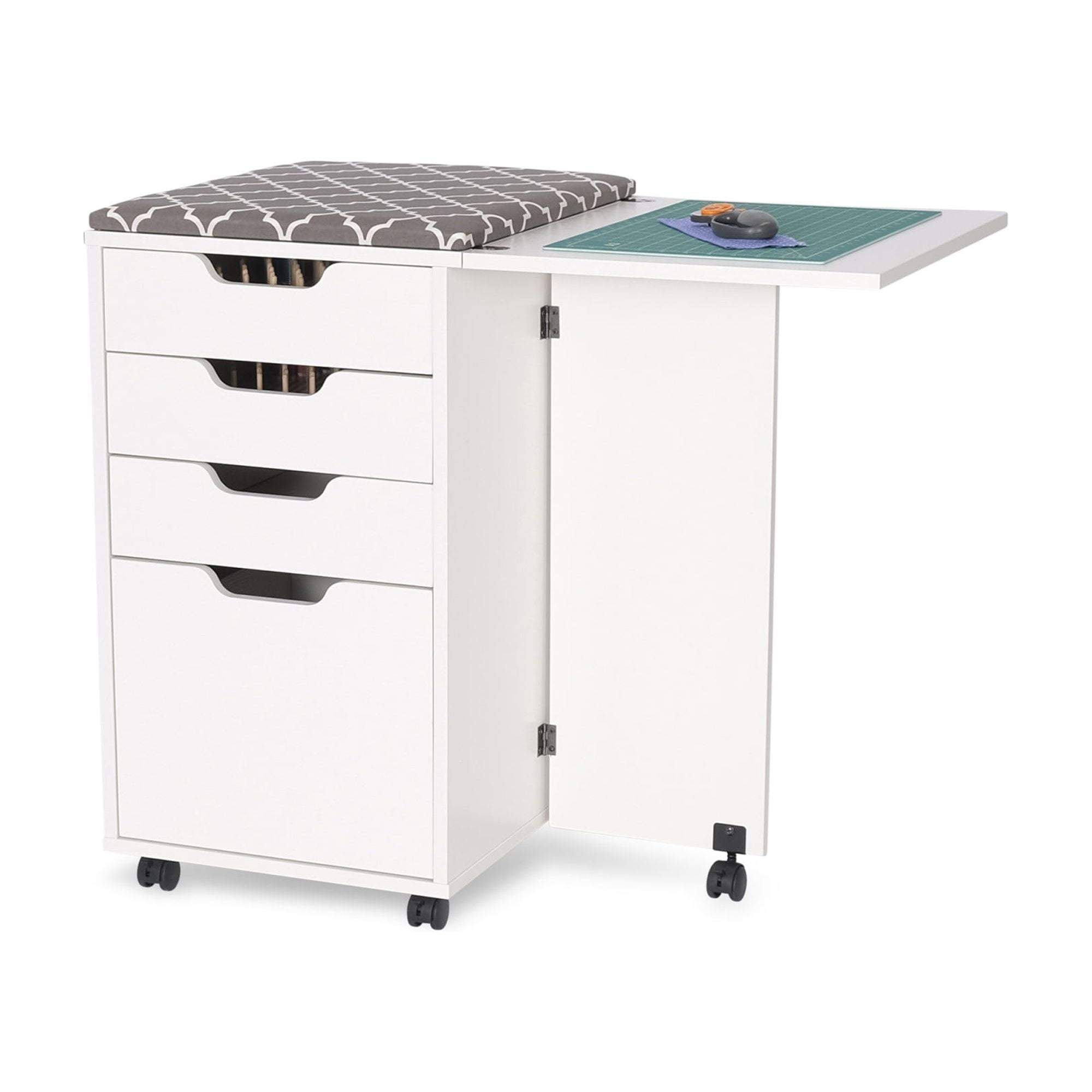 White Ash Multi-Functional Sewing Storage Cabinet with Ironing Station