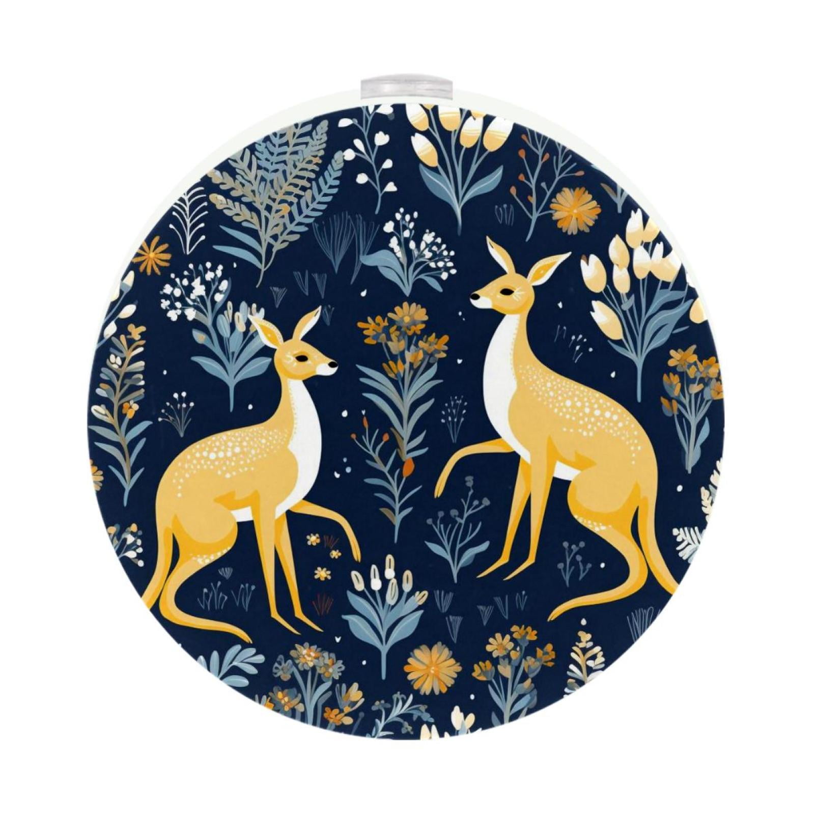 Kangaroo LED Round Night Light-2PCS, Plug-in Dusk to Dawn Sensor Wall ...