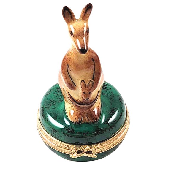 Kangaroo Australia Limoges Box Gift for Animal Lovers Limoges Box Porcelain Figurine