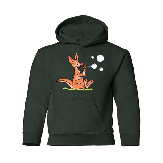 Kangaroo Making Bubbles Hoodie Juniors -Image by Shutterstock, Small