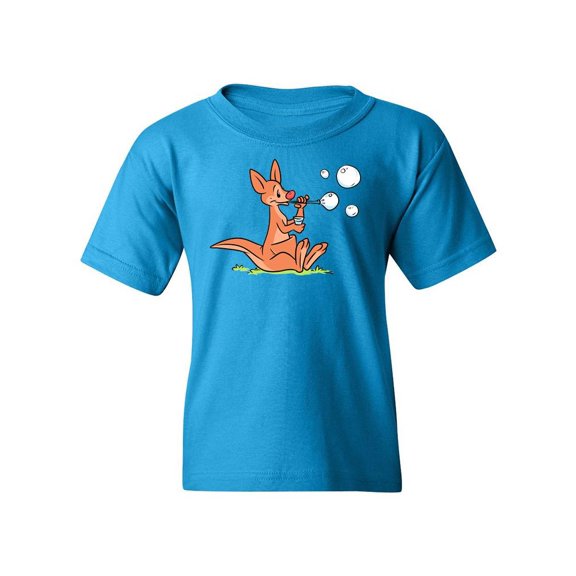 Kangaroo Making Bubbles T-Shirt Juniors -Image by Shutterstock,  Large