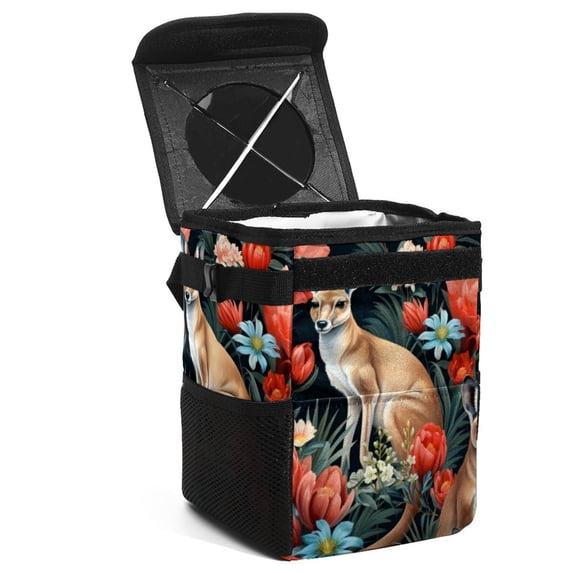 Kangaroo Mini Trash Can Car Garbage Can Trash Can for Car - Foldable, with Lid, Leak-Proof, Hanging Storage Bag