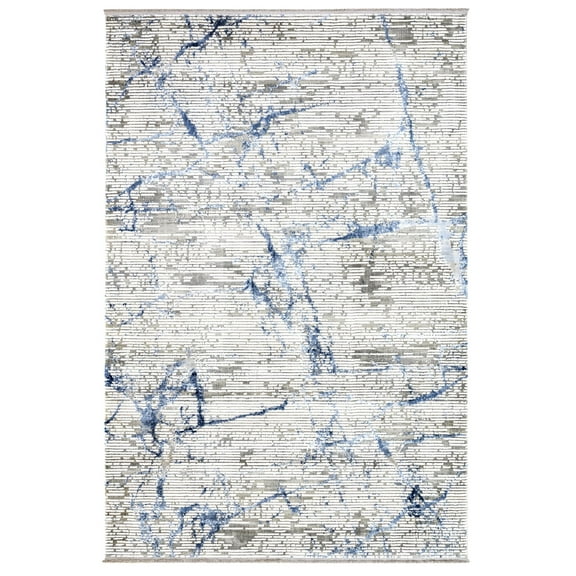 Kangaroo Paws Blue Abstract Acrylic Area Rugs for Living Room Jacquard Textured Modern Rugs Soft Geometric Rug for Bedroom Washable Rug Non-Slip Bohemian Carpet Perfect for Dining Room Office Beige
