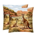 thumbnail image 1 of Kangaroo Pillow Covers Inserts Set with Unique Patterns - 16x16, 18x18, 20x20 Inches - 2 Pack Decorative Throw Pillow Covers for Home Decor and More, 1 of 6