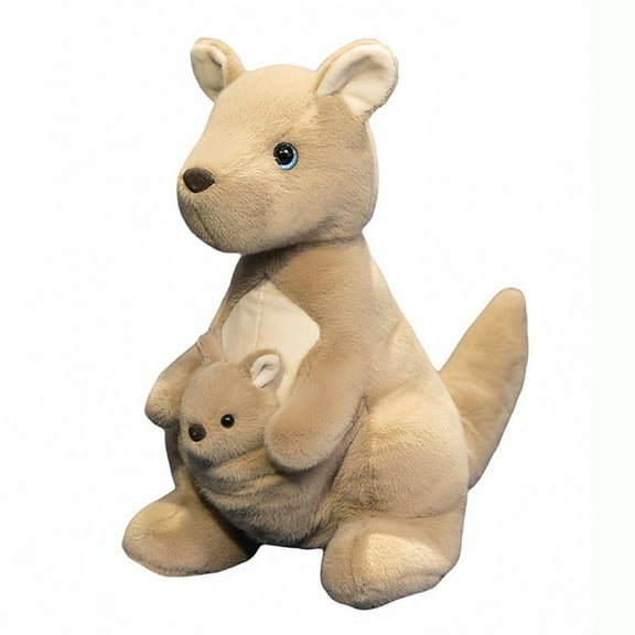 Kangaroo Plush Stuffed Animal-Soft & Cute Kangaroo Mother Child Plush Toy for Kids Gift To Chlidren