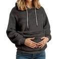 thumbnail image 1 of Kangaroo Pocket Cat Dog Pouch Hooded Sweatshirts Women Solid Long Sleeve Warm Fleece Pet Carrier Pullover Animal Holder Hoodie, 1 of 6