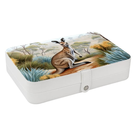 Kangaroo Portable PU Leather Organizer Box with Removable Compartment for Jewelry Display and Storage - Jewelry Boxes Included