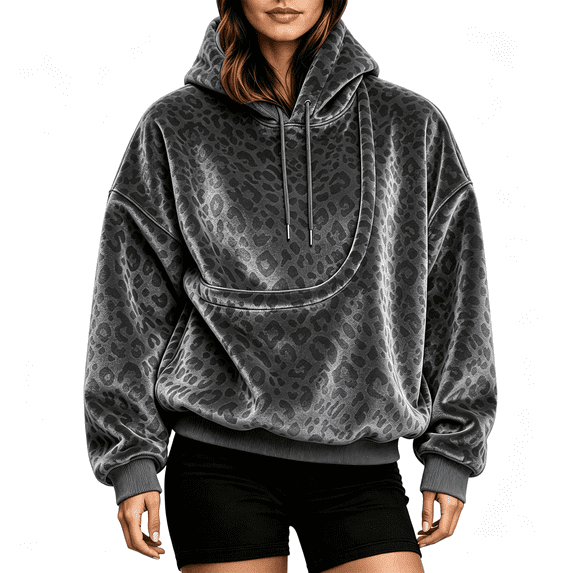Kangaroo Pouch Hoodie Comfy Kangaroo Pouch Sweatshirts Fuzzy Fleece Kitten Cat Puppy Holder Pet Carrier Pullover Sweatshirts Cat Pouch Hoodie for Women