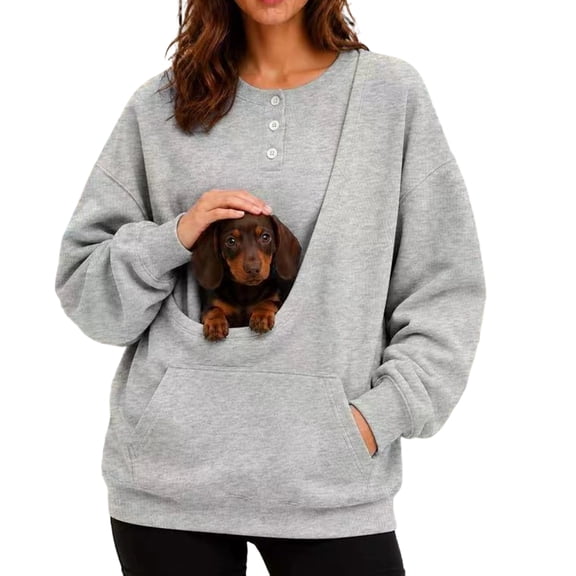 Kangaroo Pouch Hoodie Comfy Kangaroo Pouch Sweatshirts Large Pocket Pullover Shirt Front Carry Pouch Cat Dogpouch Pullover with Large Pocket