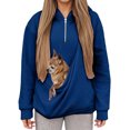 thumbnail image 1 of Kangaroo Pouch Hoodie For Women Oversized Dog Pouch Sweatshirts Dark Blue L, 1 of 5