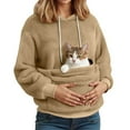 thumbnail image 1 of Kangaroo Pouch Hoodie For Women Oversized Dog Pouch Sweatshirts Pet Carrier Pullover Animal Holder Long Sleeve Tops Gyujnb,Size:XXL, 1 of 5
