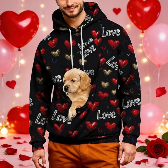 Kangaroo Pouch Hoodie for Women Oversized Dog Pouch Sweatshirts Pet Carrier Pullover for Halloween, Valentine's Day, Christmas