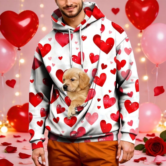 Kangaroo Pouch Hoodie for Women Oversized Dog Pouch Sweatshirts Pet Carrier Pullover for Halloween, Valentine's Day, Christmas
