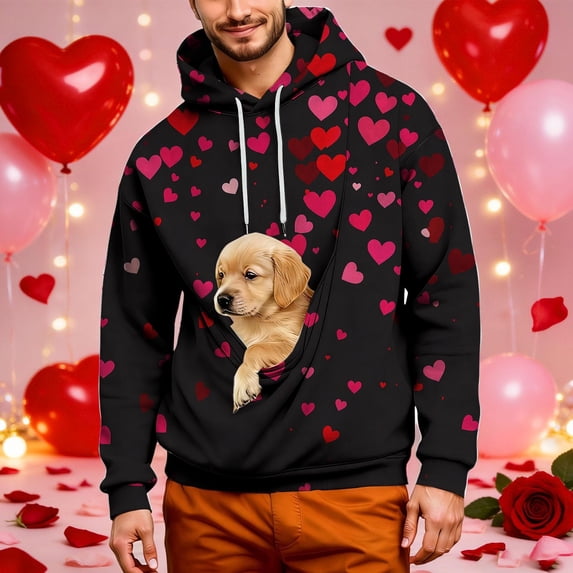 Kangaroo Pouch Hoodie for Women Oversized Dog Pouch Sweatshirts Pet Carrier Pullover for Halloween, Valentine's Day, Christmas