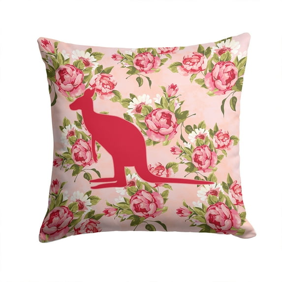 Kangaroo Shabby Chic Pink Roses Fabric Decorative Pillow