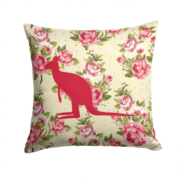 Kangaroo Shabby Chic Yellow Roses Fabric Decorative Pillow
