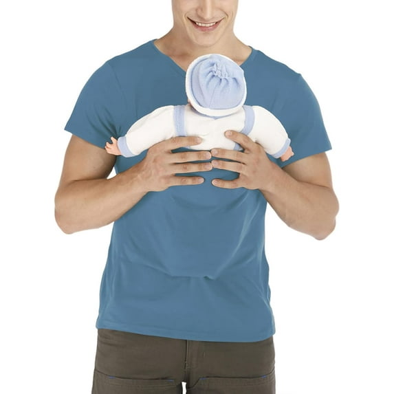 Kangaroo Shirt for Dad and B With Pouch - V Neck T-Shirt B Carrier Men's B Carrier Soothe V Neck Short Sleeve Kangaroo T Shirt