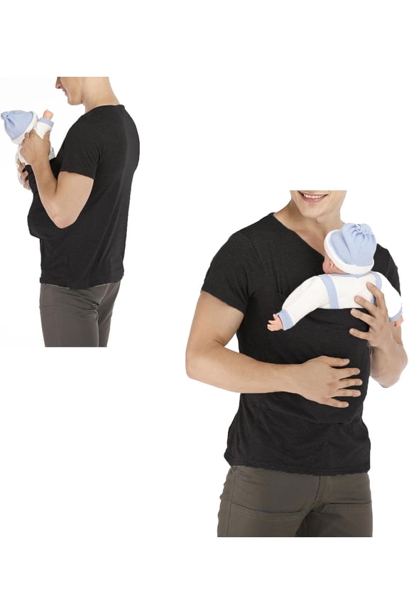 Kangaroo Shirt for Dad and Baby, Mens Kangaroo Carrier Shirt Dad  Carrier Shirt V Neck Short Sleeve T-Shirts