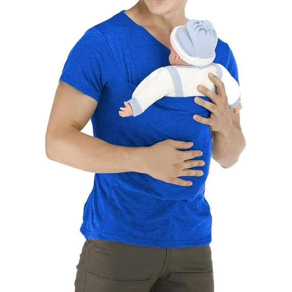 Kangaroo Shirt for Dad and Mom Skin to Skin With Pouch - V Neck T-Shirt